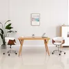 Image de vidaXL Chaise pivotante de bureau Blanc Bois courbé et similicuir3054831