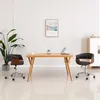 Image de Chaise pivotante de bureau Gris Bois courbé et tissu
