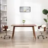 Image de Chaise pivotante de bureau Blanc Bois courbé et similicuir