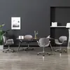 Image de vidaXL Eetkamerstoelen 4 st draaibaar stof grijs3054867