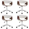 Image de Lot de 4 chaise de bureau vidaxl H. 74 cm non pliable interieur en plastique blanc
