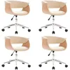 Image de Lot de 4 chaise de bureau vidaxl interieur non pliable en plastique H. 66 cm beige