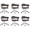 Image de Lot de 6 chaise de bureau vidaxl interieur non pliable H. 115.5 cm en bois gris