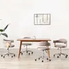 Image de Lot de 4 chaise de bureau vidaxl H. 115.5 cm non pliable en bois interieur marron