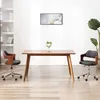 Image de Lot de 2 chaise de bureau vidaxl en bois non pliable interieur H. 68 cm noir