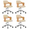 Image de Lot de 4 chaise de bureau vidaxl en bois non pliable interieur H. 68 cm beige
