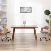 Image de Lot de 2 chaise de bureau vidaxl H. 76 cm non pliable en bois interieur marron