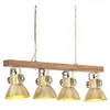 Image de vidaXL Plafondlamp industrieel E27 mangohout messingkleurig320522