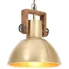 Image de vidaXL Hanglamp industrieel rond 25 W E27 30 cm messingkleurig320533