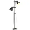 Image de vidaXL Vloerlamp met 2 lampenkappen E27 gietijzer zwart320585