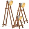 Image de vidaXL Vloerlampen 3 st E27 massief mangohout zilverkleurig320591