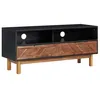 Image de vidaXL Meuble TV Armoire Basse Meuble Divertissement avec 2 Tiroirs et 1 Etagère Salon Maison Intérieur 100x35x45 cm MDF Bois d'Acacia Massif