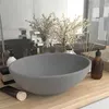 Image de Lavabo ovale de luxe Gris clair mat 40x33 cm Céramique