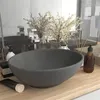 Image de Lavabo ovale de luxe Gris foncé mat 40x33 cm Céramique