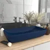 Image de vidaXL Lavabo de Luxe Rectangulaire Vasque à Poser de Toilette Lave-mains de Salle de Bain Salle Cosmétique Maison Bleu 146957