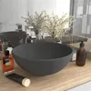 Image de Lavabo rond de luxe de salle Gris foncé mat 32,5x14cm Céramique