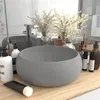 Image de Lavabo rond de luxe Gris clair mat 40x15 cm Céramique