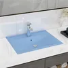 Image de vidaXL Lavabo avec Trou de Robinet Vasque à Poser de Toilette Lave-mains de Salle de Bain Cuisine Maison Intérieur Bleu 147022