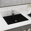 Image de Lavabo avec trou de robinet Noir mat 60x46 cm Céramique