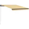 Image de vidaXL Luifel handmatig uittrekbaar 300x250 cm geel en wit3055186