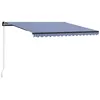 Image de vidaXL Luifel handmatig uittrekbaar 450x300 cm blauw en wit3055194