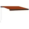 Image de vidaXL Luifel handmatig uittrekbaar 450x300 cm oranje en bruin3055195
