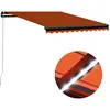 Image de vidaXL Luifel handmatig uittrekbaar met LED 350x250 cm oranje en bruin3055225