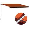 Image de vidaXL Luifel handmatig uittrekbaar met LED 450x300 cm oranje en bruin3055231