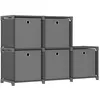 Image de Étagère d affichage 5 cubes et boîtes Gris 103x30x72,5 cm Tissu