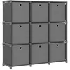 Image de Étagère à 9 cubes avec boîtes Gris 103x30x107,5 cm Tissu