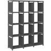 Image de Étagère d affichage 12 cubes Gris 103x30x141 cm Tissu