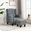 Image de vidaXL Fauteuil met voetenbankje tissu gris clair