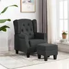 Image de vidaXL Fauteuil met voetenbankje tissu gris foncé