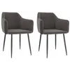 Image de Lot de 2 chaise vidaxl en plastique non pliable H. 73 cm interieur gris