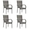 Image de Chaises empilables d extérieur lot de 4 Gris Résine tressée
