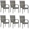 Image de Chaises empilables d extérieur lot de 6 Gris Résine tressée