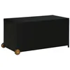 Image de Boîte de rangement de jardin noir 120x65x61 cm résine tressée