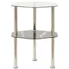 Image de vidaXL Bijzettafel 2-laags 38x38x50 cm gehard glas transparant zwart322792