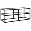 Image de vidaXL Meuble TV avec Verre Trempé Noir Armoire Basse Centre de Divertissement Meuble de Salon Salle de Séjour Maison Intérieur 100x40x40 cm
