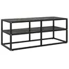 Image de vidaXL Tv-meubel met zwart marmerglas 100x40x40 cm zwart322858