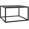 Image de Table basse Noir avec verre marbre noir 60x60x35 cm