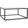 Image de Table basse Noir avec verre marbre blanc 80x80x35 cm