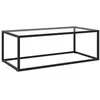 Image de Table basse Noir avec verre trempé 100x50x35 cm