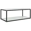 Image de Table basse Blanc 100x50x35 cm Verre trempé