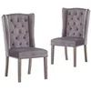 Image de Lot de 2 chaise vidaxl en bois massif non pliable H. 108.5 cm interieur gris