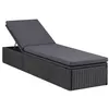 Image de Chaise longue vidaxl noir en resine tressee H. 30 cm L. 198 cm non empilable non pliable