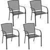 Image de Lot de 4 chaise vidaxl H. 88 cm empilable non pliable exterieur en acier gris