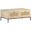 Image de Table basse 90x50x37 cm Bois de manguier et canne naturelle