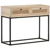 Image de vidaXL Wandtafel 100x35x76 cm massief mangohout en natuurlijk riet323512