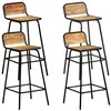 Image de Lot de 4 chaise de bar vidaxl interieur non pliable en bois H. 84 cm